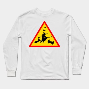 BLACK CAT AND A WITCH Halloween Long Sleeve T-Shirt